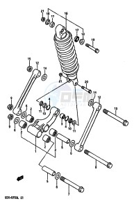 GSX-R750 (J-K-L) drawing REAR CUSHION LEVER (MODEL J K)