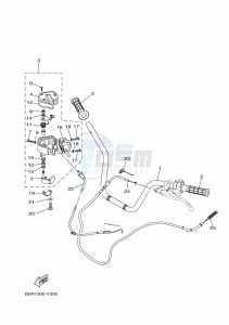 YFM450FWBD KODIAK 450 (B5R2) drawing STEERING HANDLE & CABLE