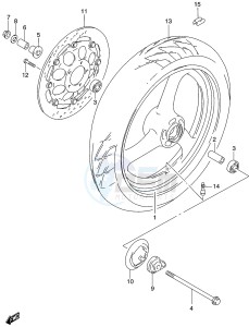 GS500 (P19) drawing FRONT WHEEL