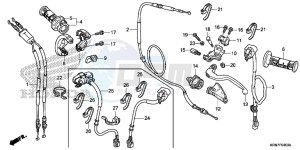 CRF250RF CRF250R Europe Direct - (ED) drawing HANDLE LEVER/ SWITCH/ CABLE