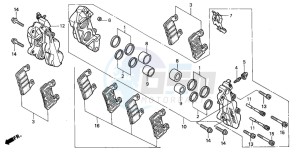 CBR600F4 drawing FRONT BRAKE CALIPER