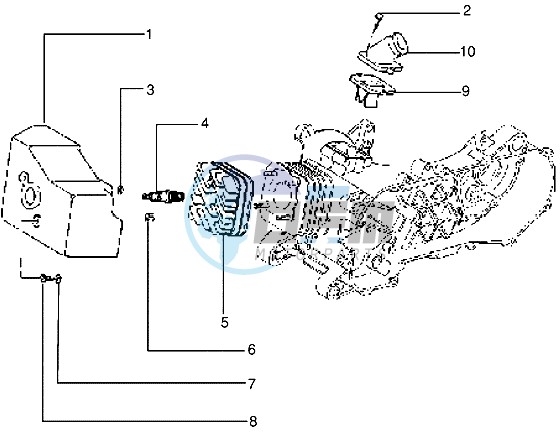 Cylinder head - Cooling hood - Inlet and induction pipe