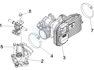 GTS 250 ABS UK drawing Throttle body - Injector - Union pipe