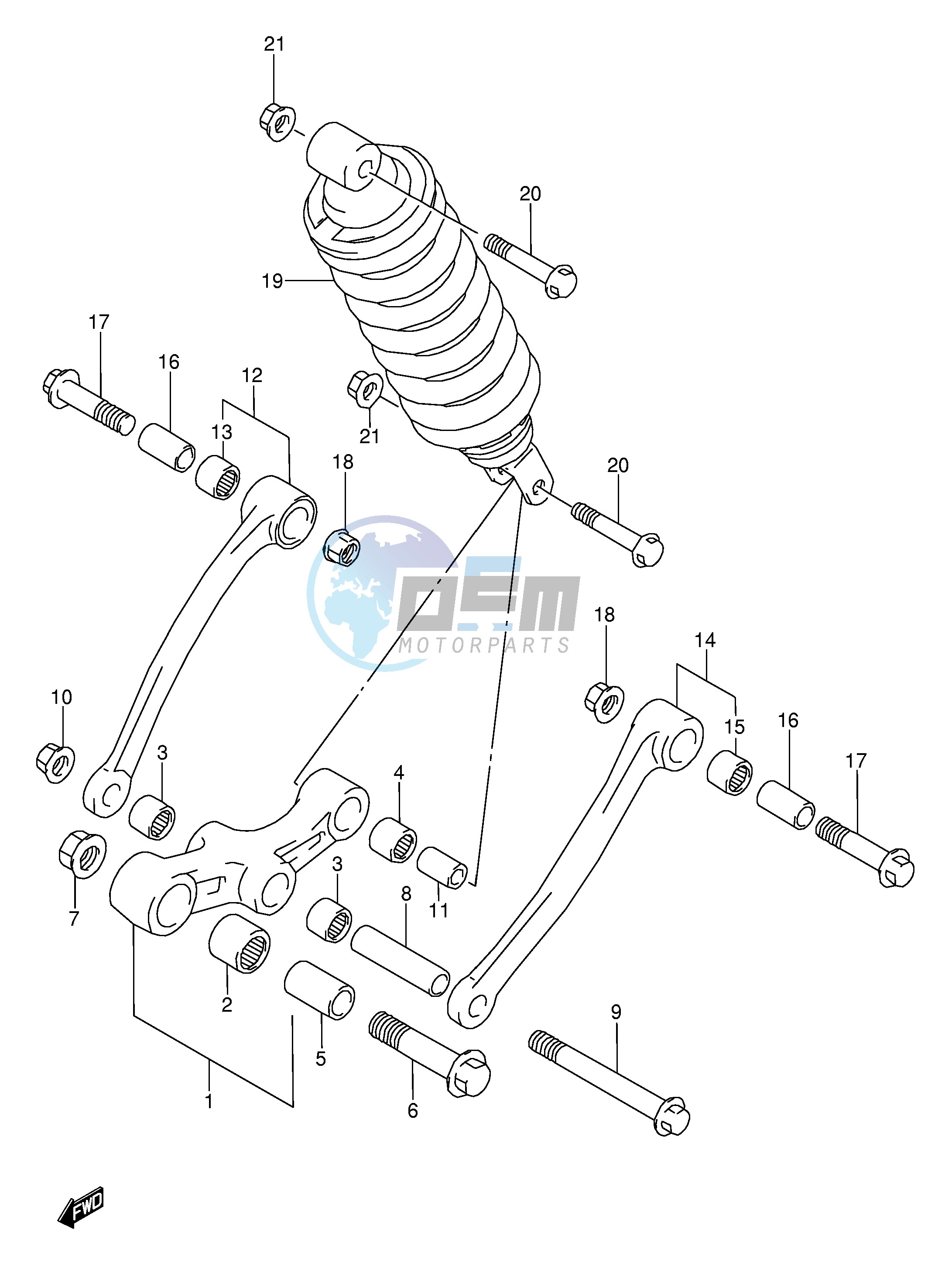 REAR CUSHION LEVER (MODEL J)