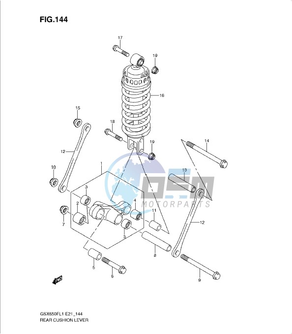 REAR CUSHION LEVER (GSX650FAL1 E21)