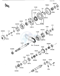 ZX 1000 A [NINJA 1000R] (A1-A2) [NINJA 1000R] drawing BALANCER_STARTER CLUTCH -- E_NO.015993-- -