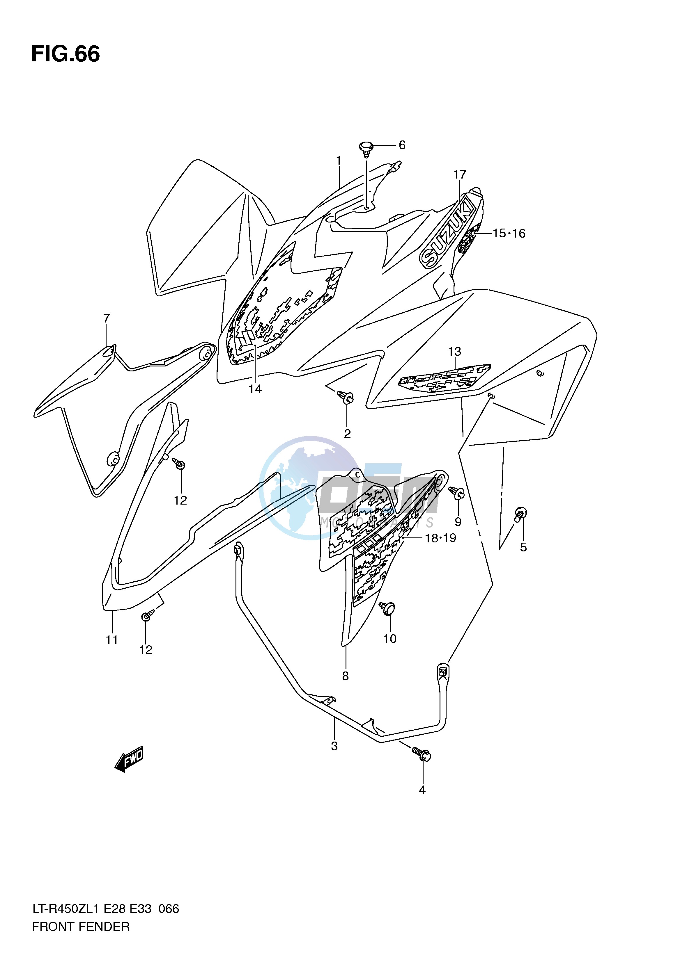 FRONT FENDER (LT-R450ZL1 E33)