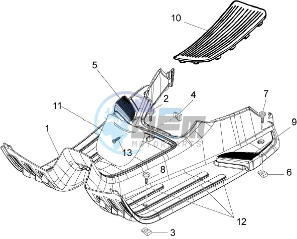 Central cover - Footrests