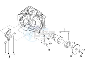 Zip 50 4T drawing Camshaft - Rocking levers support unit