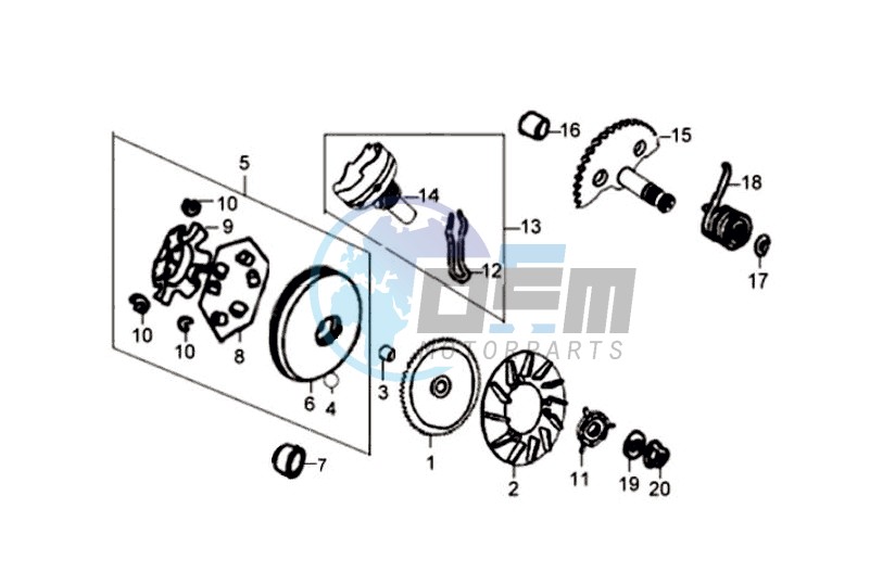 DRIVE PULLEY - GEARED SHAFT