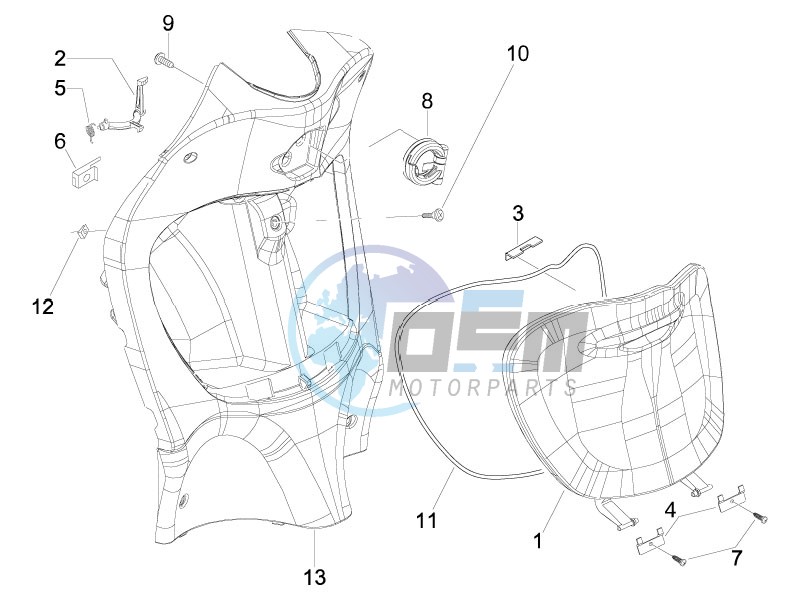 Front glove-box - Knee-guard panel