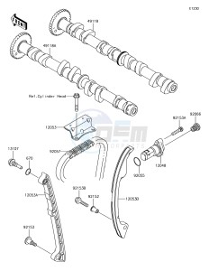 JET SKI SX-R JS1500AJF EU drawing Camshaft(s)/Tensioner