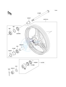 EX 250 F [NINJA 250R] (6F-7F) F6F drawing FRONT WHEEL