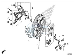 WW125EX2H WW125 E drawing 30 REAR WHEEL/SWINGARM