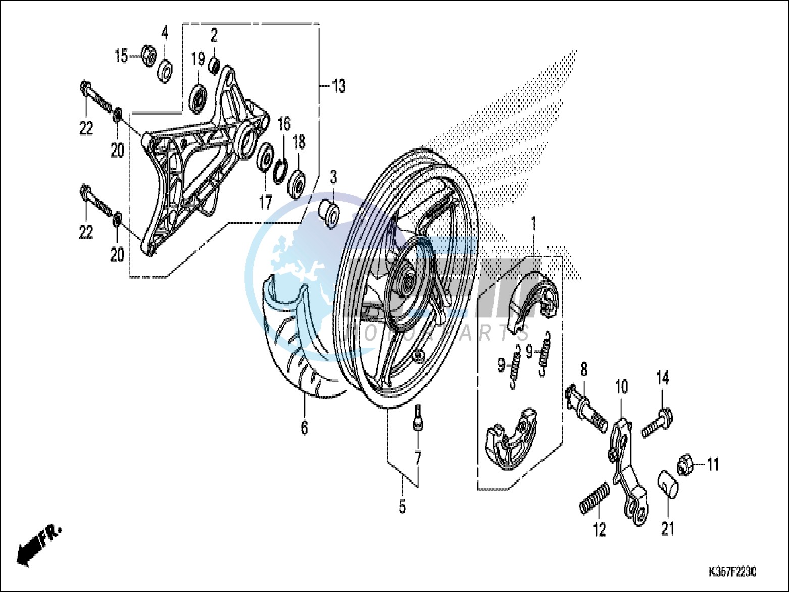 30 REAR WHEEL/SWINGARM