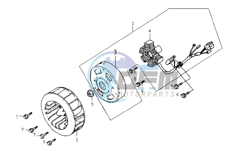 FLYWHEEL WITH MAGNETO / FAN