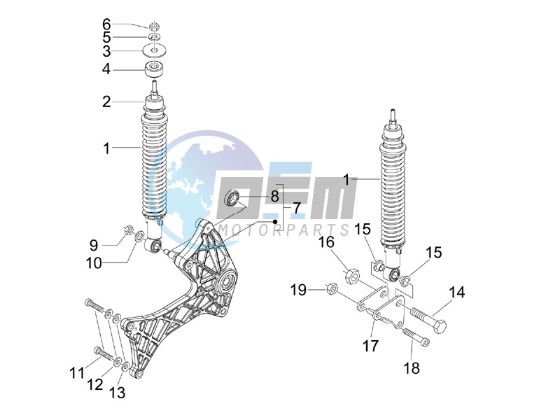 Rear suspension - Shock absorbers