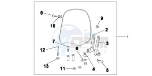 NSC50WHC drawing WINDSHIELD EXCL KNUCKLE SET