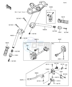 NINJA ZX-10R ABS ZX1000SGFA XX (EU ME A(FRICA) drawing Handlebar