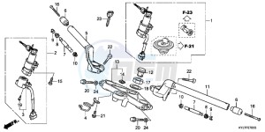 CBR250RD CBR250R 2E - (2E) drawing HANDLE PIPE/TOP BRIDGE