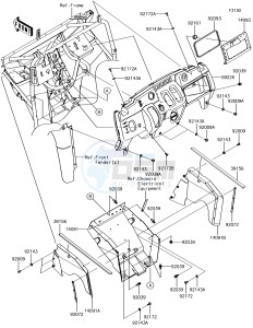 MULE SX KAF400JJF EU drawing Frame Fittings(Front)