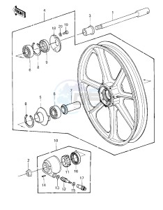 KZ 550 A (A1-A2) drawing FRONT WHEEL_HUB -- KZ550-A2- -