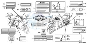 CBR1000RRD Fireblade - CBR1000RR UK - (E) drawing CAUTION LABEL