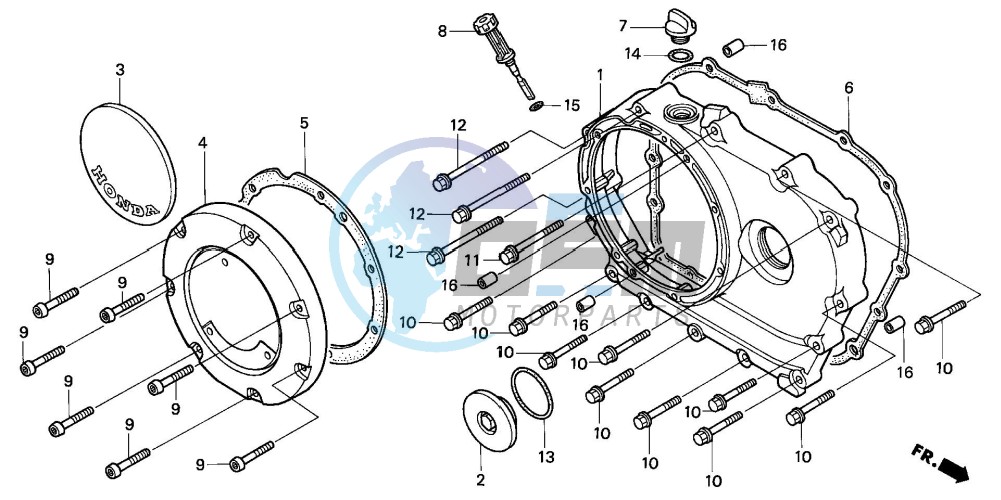 RIGHT CRANKCASE COVER (VT1100CV/CW/C2)