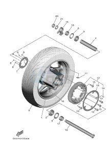 XP530E XP530E-A TMAX ABS (BV12) drawing REAR WHEEL