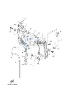 YZ250 (BCRD) drawing RADIATOR & HOSE