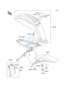 KX250 KX250-R1 EU drawing Fenders