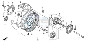 CB600FA CB600FA drawing REAR WHEEL