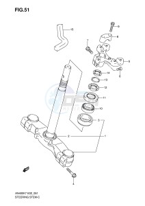 AN400 (E2) Burgman drawing STEERING STEM