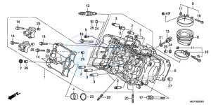 VFR800XD CrossRunner - VFR800X UK - (E) drawing CYLINDER HEAD (FRONT)