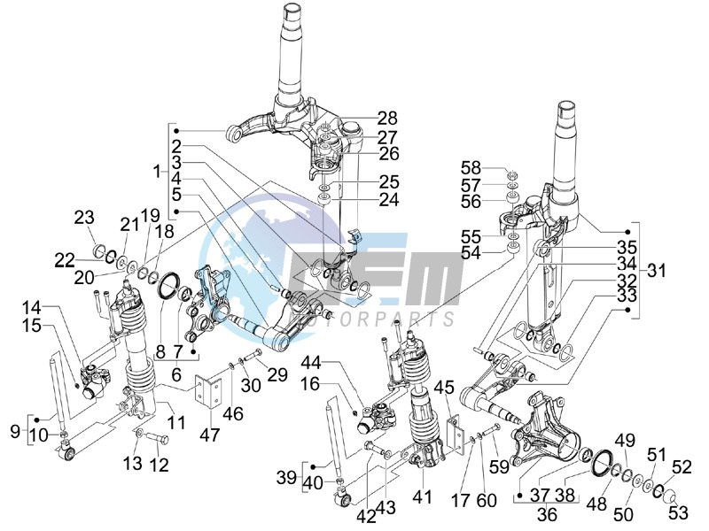 Front fork components (Mingxing)