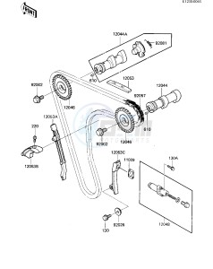 KL 600 B [KL600] (B1-B2) [KL600] drawing CAMSHAFTS_CHAIN_TENSIONER