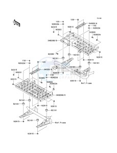 KVF 360 A [PRAIRIE 360 4X4] (A6F-A9F) A9F drawing FOOTRESTS