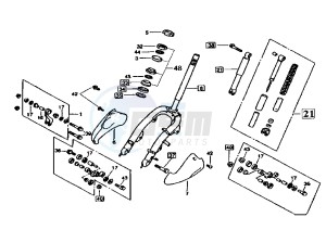 SUPER DUKE - 125 cc drawing FRONT FORK