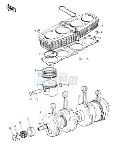 KZ 1000 C [POLICE 1000] (C1-C1A) [POLICE 1000] drawing CYLINDER_PISTONS_CRANKSHAFT -- 78 C1_C1A- -