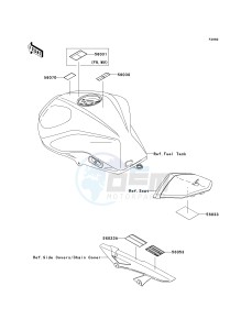 ZR 1000 B [Z1000 EUROPEAN] (B7F-B9F) 0B9F drawing LABELS