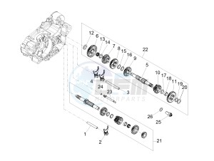 RS 125 4T E4 ABS (EMEA) drawing Gear box - Gear assembly