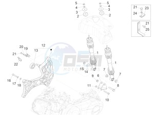 GTS 300 IE ABS E4 (APAC) drawing Rear suspension - Shock absorber/s