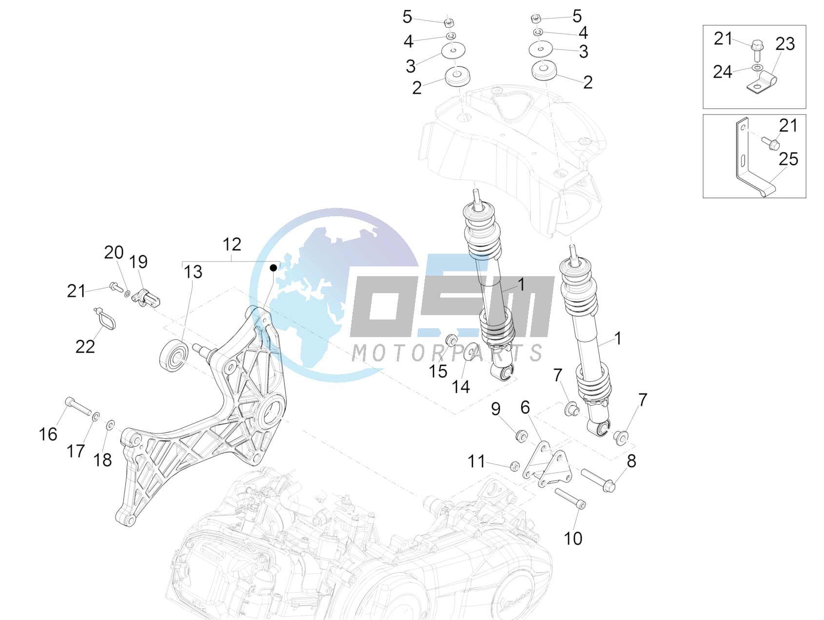 Rear suspension - Shock absorber/s