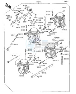 ZX 1100 C [NINJA ZX-11] (C1-C4) [NINJA ZX-11] drawing CARBURETOR -- ZXT10CE015043&NAMI.- -