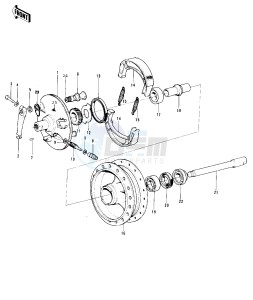 F11 (-A) 250 drawing FRONT HUB_BRAKE -- 73-75 F11_F11-A_F11-B- -