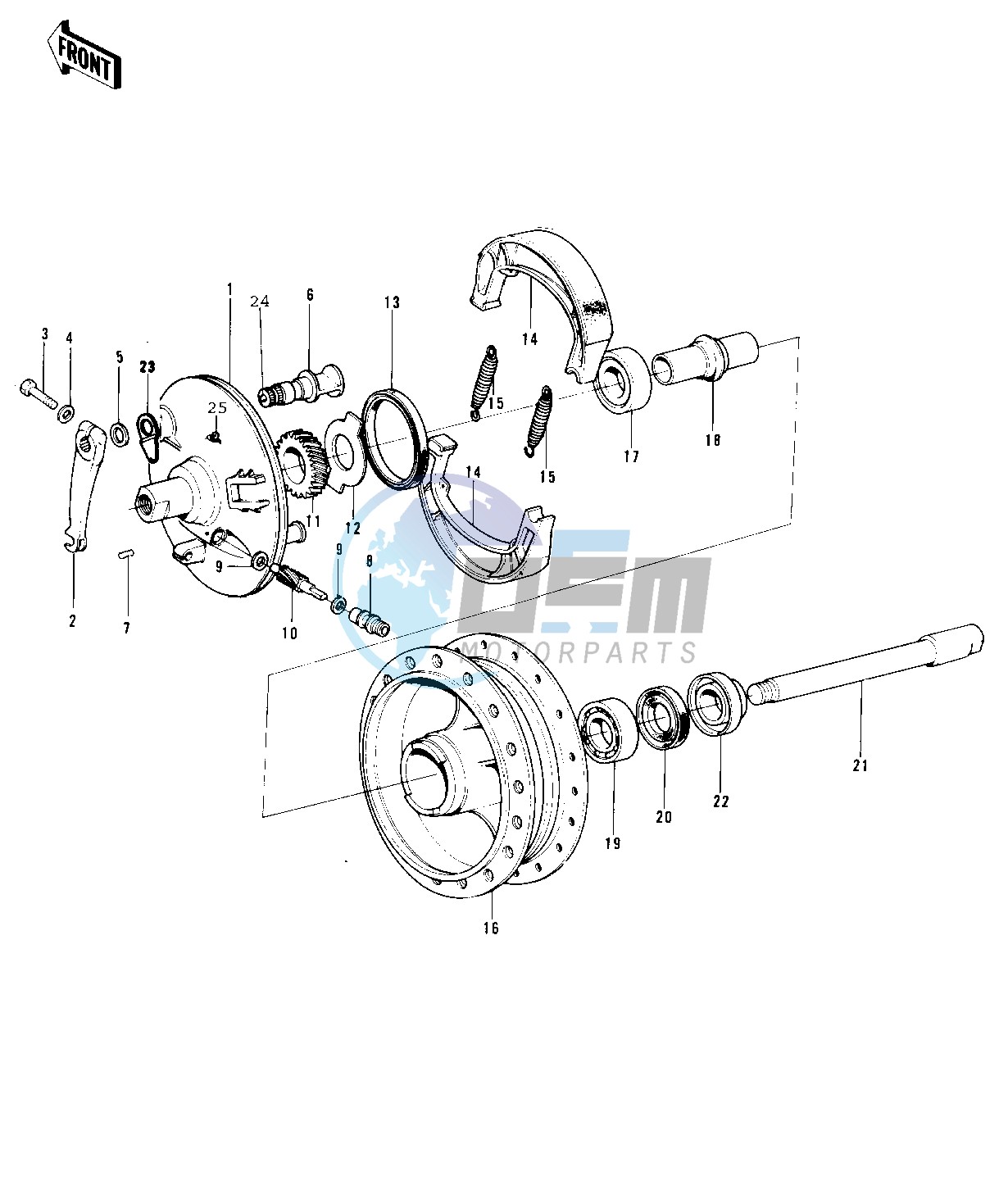 FRONT HUB_BRAKE -- 73-75 F11_F11-A_F11-B- -