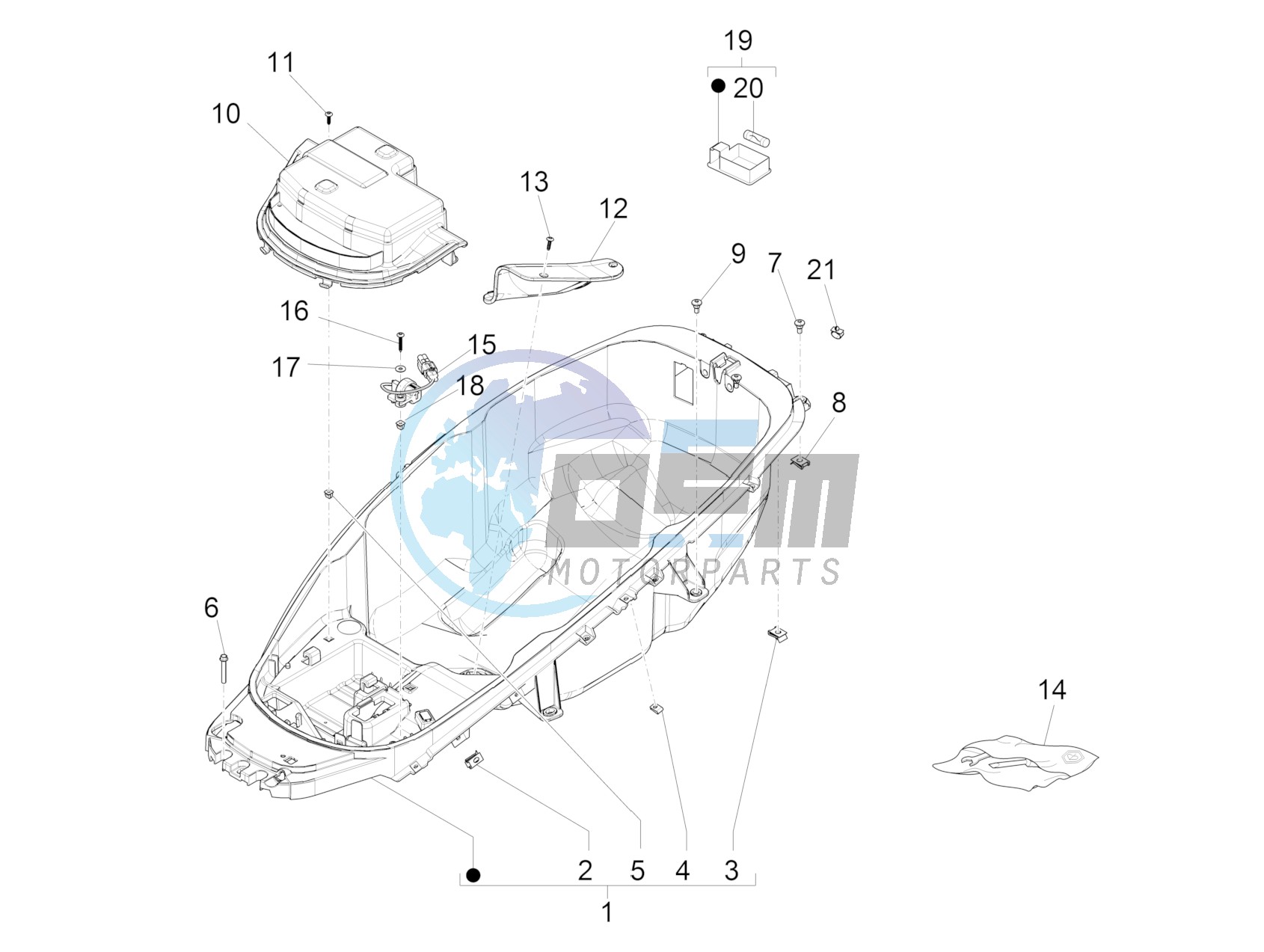 Helmet housing - Undersaddle