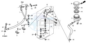 CB600F CB600F drawing REAR BRAKE MASTER CYLINDER (CB600FA)