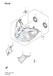 AN650Z ABS BURGMAN EXECUTIVE EU drawing HEADLAMP