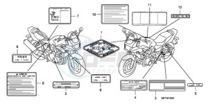 CB1300SA9 UK - (E / ABS BCT MKH MME TWO) drawing CAUTION LABEL (CB1300S/CB 1300SA)